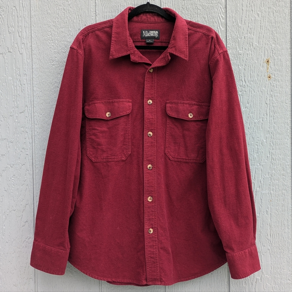 Midway USA Flannel Shirt‎ Men's X-large Red